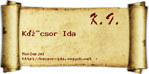 Kácsor Ida névjegykártya