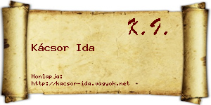 Kácsor Ida névjegykártya