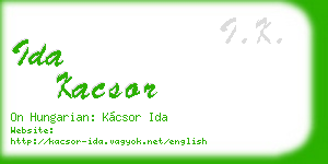 ida kacsor business card