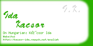 ida kacsor business card